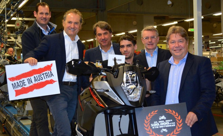 KTM breaks personal production record of 100,000 for 2014
