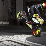 Chris Pfeiffer BMW/TVS Concept 310 Stunt Stoppie front