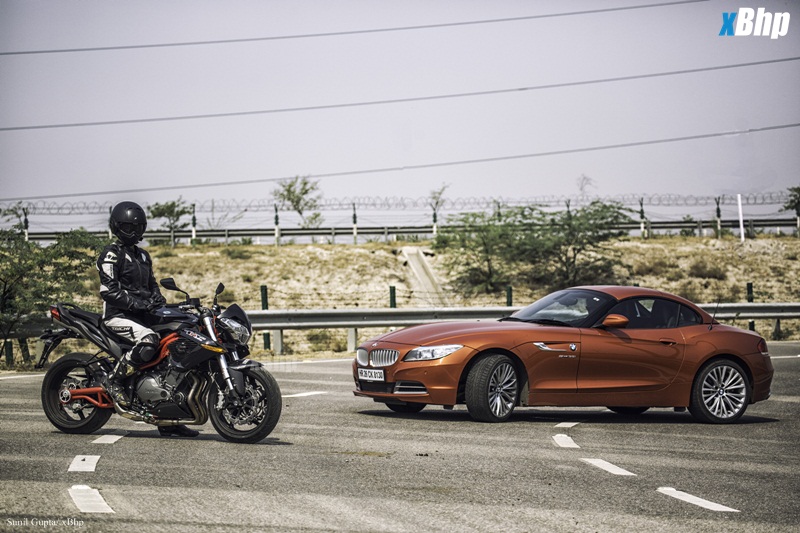 Driver vs Rider Benelli TNT 899 vs BMW Z4 18