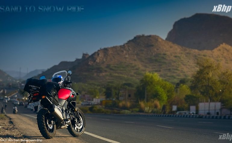 xBhp rides Suzuki V-Strom 1000 from Sand to Snow