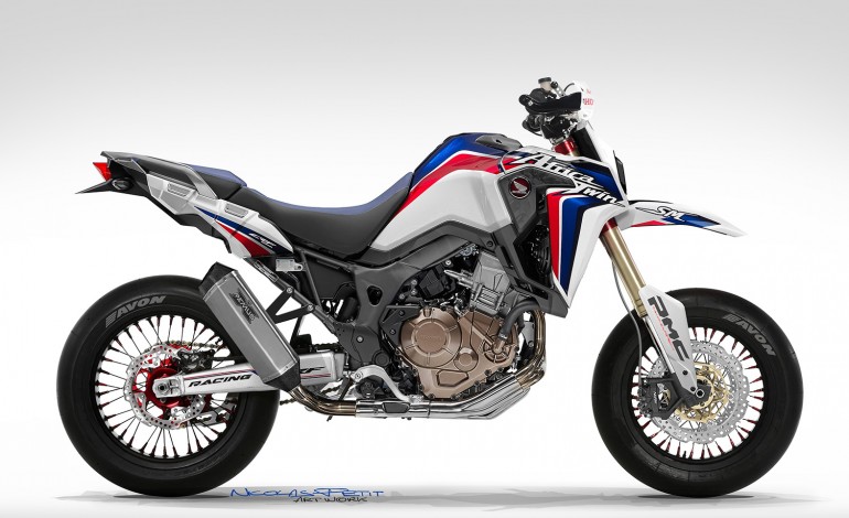 Honda Africa Twin Supermoto render by Nicolas Petit