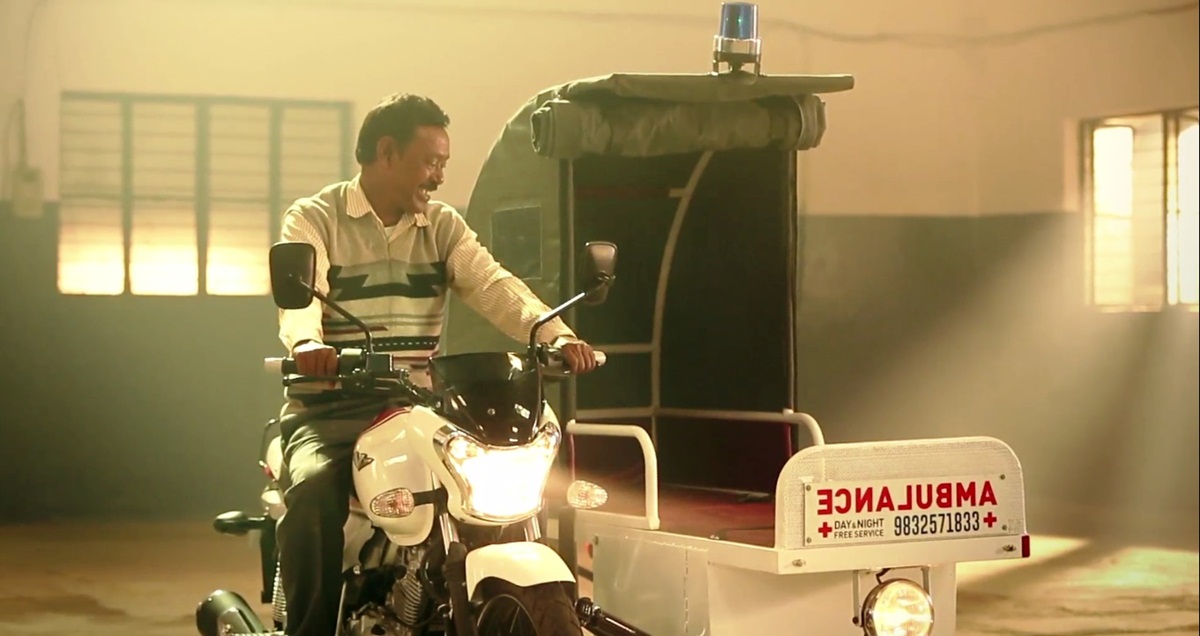 Karimul Haque with his Bajaj V Ambulance